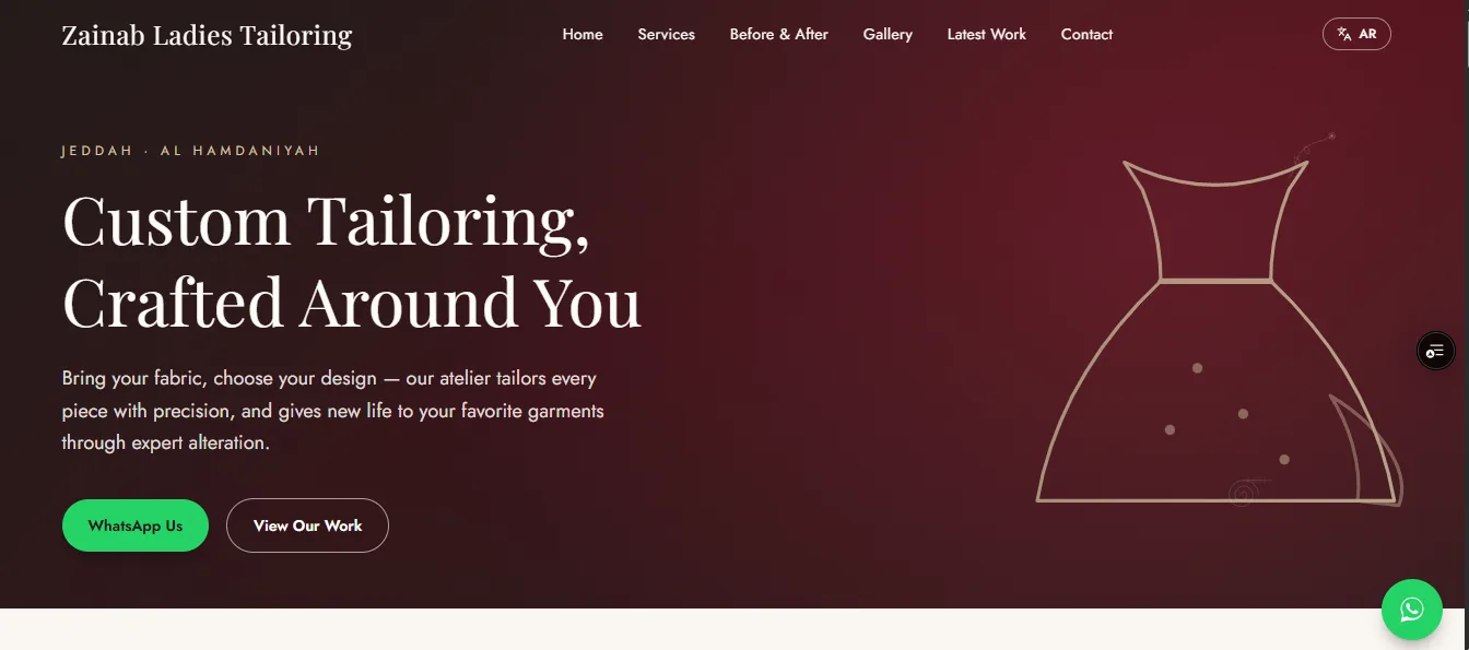 Zainab Tailoring — Tailoring studio website